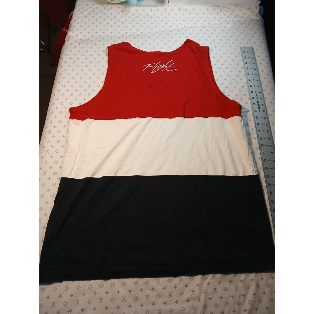 Nike Jordan Tank Top Shirt Mens XXL Red Black Colorblock Basketball Athletic